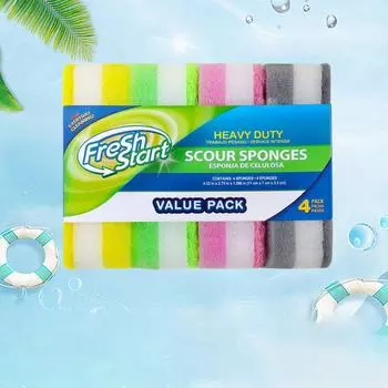 Губка для мытья посуды, цветная губка высокой плотности, кухонная чистящая губка, бытовая щетка для мытья посуды, прочная 1 bag