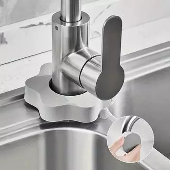 Губка для мытья посуды двойного назначения, губка для мытья посуды в форме цветка, круглая губка, щетка для мытья посуды, губка для кухни, инструмент для уборки дома 1PCS серый