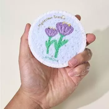 Губка для мытья посуды с сильным впитыванием воды, натуральная губка из древесной массы, чистящее масло, специальная губка для чистки кухни 1pcs фиолетовый