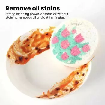 Губка для мытья посуды Yousheng, натуральная древесная целлюлоза, хлопковая губка для чистки, не царапающая губка для мытья посуды для домашней кухни