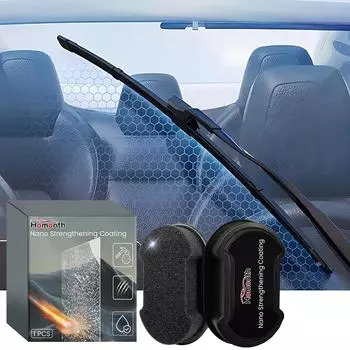 Губка для мытья стекол, протирающая лобовое стекло, гидрофобная, осветляющая, портативная, армированная губка для мытья стекол чёрный