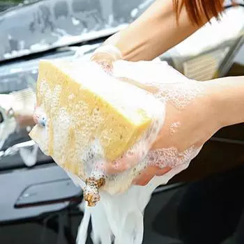 Губка для мытья, супер водопоглощающая, прочная, многоразовая, легкая, для чистки автомобилей, сотовая, прямоугольная.