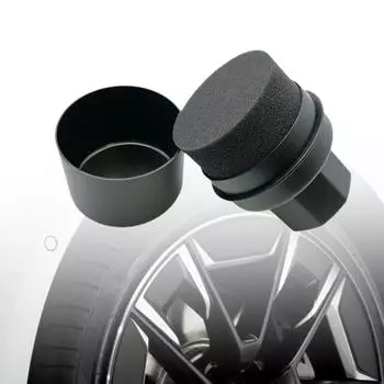 Губка для полировки автомобильных колес, щетка, инструмент для полировки шин, аксессуар с крышкой, прочная очистка Regular sponge чёрный