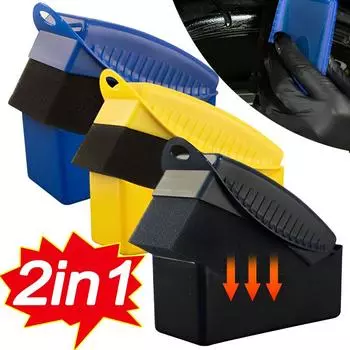 Губка для полировки колес автомобиля, щетка с воском и крышкой, ABS, мытье, чистка шин, контурная повязка, аппликатор, подушечки, аксессуары синий