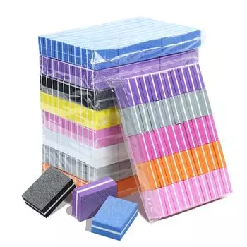 Губка для полировки ногтей Мини квадратная двухсторонняя пилка для полировки и восстановления ногтей Тофу Блок 3.5*2.5*1.2 розовый