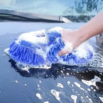 Губка для ухода за автомобилем Blue Chenille Cleaning Tool Microfiber светло-синий