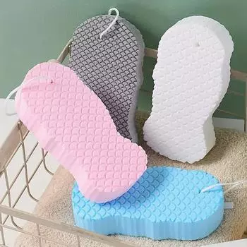 Губка для ванны, скруббер для тела, отшелушивающий скраб для душа и взрослых, губка для очистки кожи, инструмент для удаления омертвевшей кожи, инструмент для удаления омертвевшей кожи, губка для пилинга, артефакт розовый