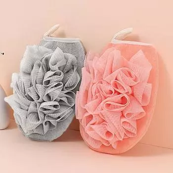 Губка для ванны, ультрамягкая, быстро пенящаяся, двухсторонняя отшелушивающая перчатка из люфы из искусственного шелка для душа для дома розовый