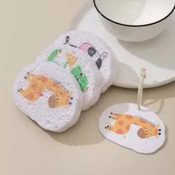 Губка из сжатой древесной массы для мытья посуды на кухне, многоразовые чистящие губки для мытья посуды Двухсторонние универсальные антипригарные целлюлозные губки для мытья посуды