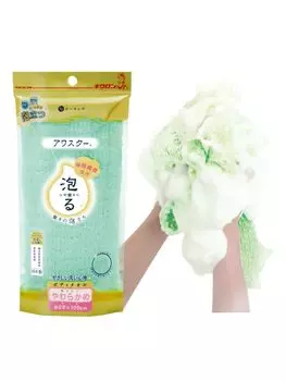 Губка Kikulon Awasuta зеленая, 1 упаковка (Мягкая очищающая губка для кухни/ванной)