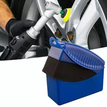 Губка-кисть, профессиональная противоскользящая губка для внутренней отделки автомобильных шин, углы, инструменты для чистки воском чёрный