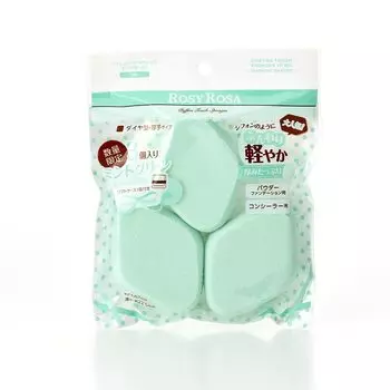 Губка Rosy Rosa Chiffon Touch N Diamond, тип 3P (Мятно-зеленый) РОЗОВАЯ РОЗА