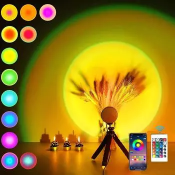 Губка штатив фотография закат лампа светодиодный гибкий осьминог USB проектор ночник без AE выбор знак