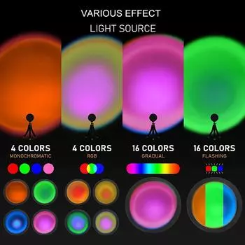 Губка штатив фотография закат лампа светодиодный гибкий осьминог USB проектор ночник домашний декор комната настенное украшение освещение 5V