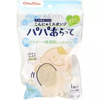 Губка Tutu Dad Konnyaku Sponge для натурального удаления грязи без [для купания младенцев, 100% волокно, мыло]