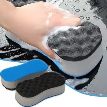 Губки для мытья автомобиля, трехслойные, большие, волнистые, губки для мытья автомобиля, высокоплотная, сотовая губка, универсальный инструмент для чистки автомобиля