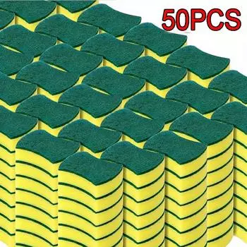 Губки для мытья посуды с высокой степенью впитываемости Magic Clean Pot Rust Stain Sponge Brush Kitchen Grease Cleaner Home Tools 2PCS