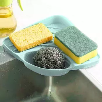 Губки Кухонная раковина Угловая полка Настенная кухонная полка для посуды синий