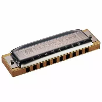 Губная гармошка HOHNER Blues с 10 отверстиями Harp/D серебряный