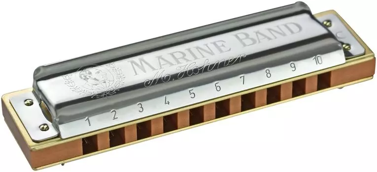 Губная гармошка HOHNER Marine Band с плоским 10 отверстиями 1896/D