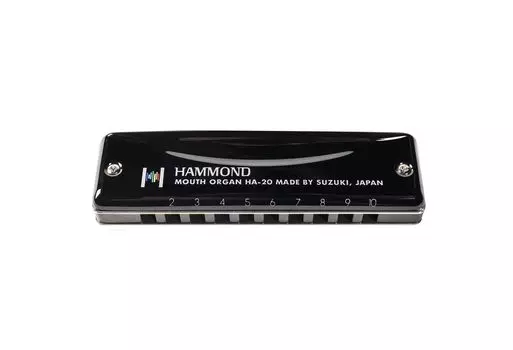 Губная гармошка Suzuki HAMMOND с 10 отверстиями, тон C HA-20 чёрный