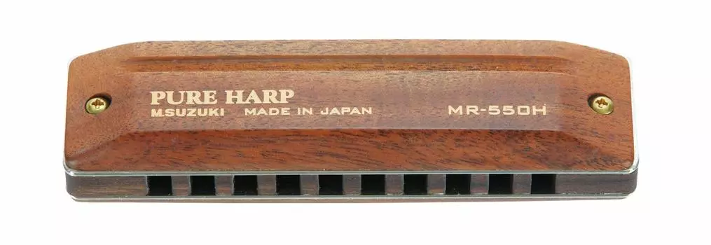 Губная гармошка SUZUKI с 10 отверстиями PURE HARP B-бемоль тон MR-550H