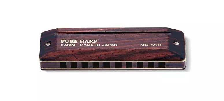 Губная гармошка SUZUKI с 10 отверстиями, тон PURE HARP MR-550 High-G