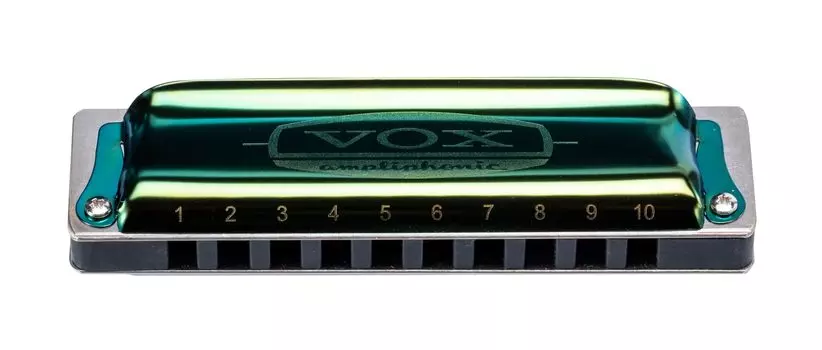 Губная гармошка VOX с 10 отверстиями, тональность Continental C, тип 1 зелёный