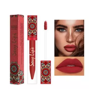 Губная помада для макияжа, жидкая бархатная матовая блестящая губная помада, красная помада телесного цвета, женская долговечная водостойкая косметическая косметика