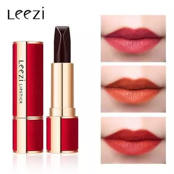 Губная помада Leezi Red Velvet, 3 цвета в одной, увлажняющая матовая антипригарная помада