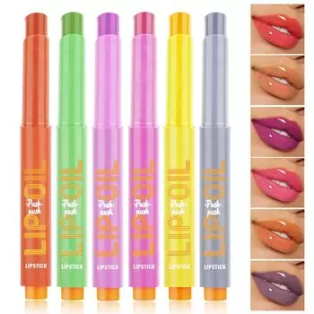 Губная помада Масло для губ, Увлажняющий желеобразный твердый блеск для губ, Зеркальный стеклянный блеск для губ Увлажняющая губная помада Твердый водный блеск Блеск для губ One Size серый