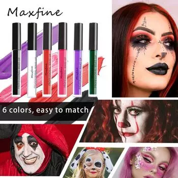 Губная помада MAXFINE Halloween Lip Glaze без чашечек, водонепроницаемая, не меняет цвет 01