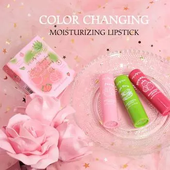 Губная помада, меняющая цвет, увлажняющая и питательная, предотвращает растрескивание, держится долго и не выцветает. 3.5g*3pcs