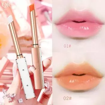 Губная помада QIC в маленьком тюбике, меняющая цвет, увлажняет и разглаживает морщины на губах. 01#