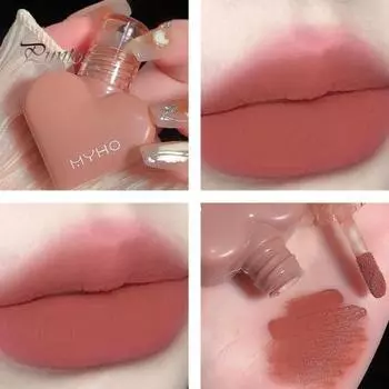 Губная помада с матовой текстурой, блеск для губ в форме сердца, флакон, безопасный ингредиент, увлажняющая, долговечная, гладкая женская помада D