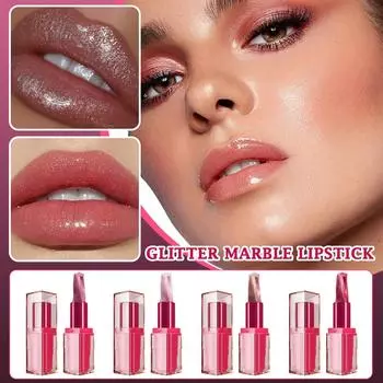 Губная помада с перламутровым блеском и пятиконечной звездой, водостойкая и устойчивая к поту One Size