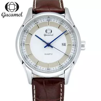 GUCAMEL модные повседневные кварцевые часы мужские кварцевые часы с календарем и календарем мужские подарочные часы