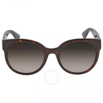 Gucci Коричневые круглые женские солнцезащитные очки с градиентом GG0035SN 004 54