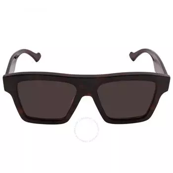 Gucci Коричневые квадратные солнцезащитные очки унисекс GG0962S 011 55