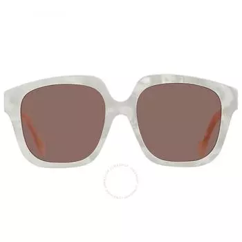 Gucci Коричневые квадратные женские солнцезащитные очки GG1376SA 001 55