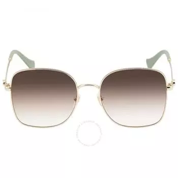 Gucci Коричневые женские солнцезащитные очки Butterfly GG1143S 002 59