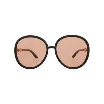 Gucci Солнцезащитные очки в круглой оправе черные черные оранжевые