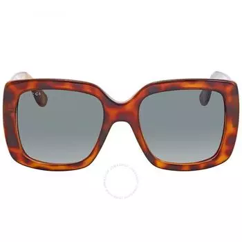 Gucci Зеленые прямоугольные солнцезащитные очки с градиентом GG0141S 002 53
