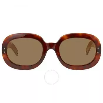 Gucci Желтые овальные женские солнцезащитные очки GG0497S 002 56