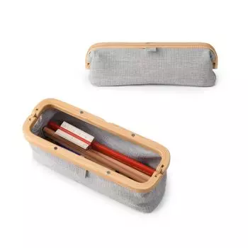 GUDEE Pen Case Pen Pouch Pencil Case Cancil Pencil Case Canvas Cloth Simple Wooden Bamboo GudeeLife UROKI Pen Pouch (синий) синий