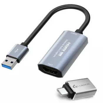 Guermok Capture HDMI to USB C Video 4K 1080P60FPS Capture для игрового потокового видео, совместимого с Windows Mac OS System для Capture Board Switch