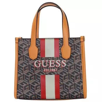 GUESS Silvana Mini Black ОБРАБОТКА ОБРАБОТКА Сумка-тоут, логотип/коньяк,