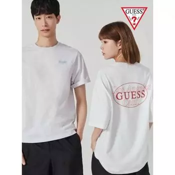 Guess Uni Back Round Logo Полуоблегающая футболка с коротким рукавом No2ke438 LBE/M