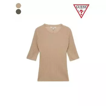 Guess W1gr21r2uk0 Базовый топ с короткими рукавами в рубчик Yl4s1602 KAK/XS