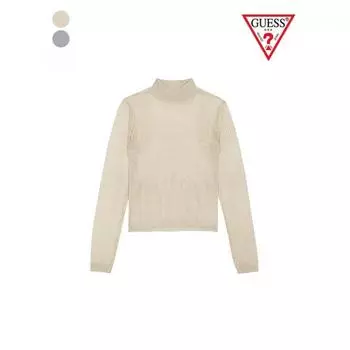 Guess W2gr35z2z90 Деформированная ткань, прозрачный свитер с длинными рукавами и воротником-стойкой Ym3s1604 SLV/XS